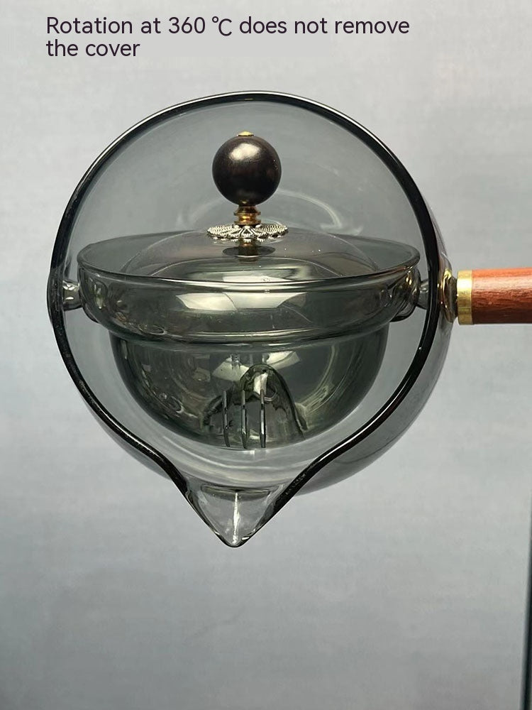 Semi-automatic Rotary Heat-resistant Glass Teapot