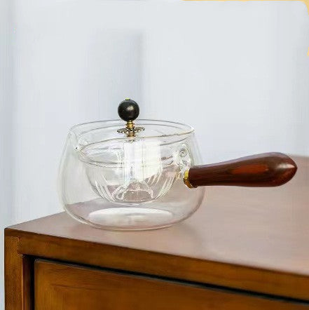 Semi-automatic Rotary Heat-resistant Glass Teapot